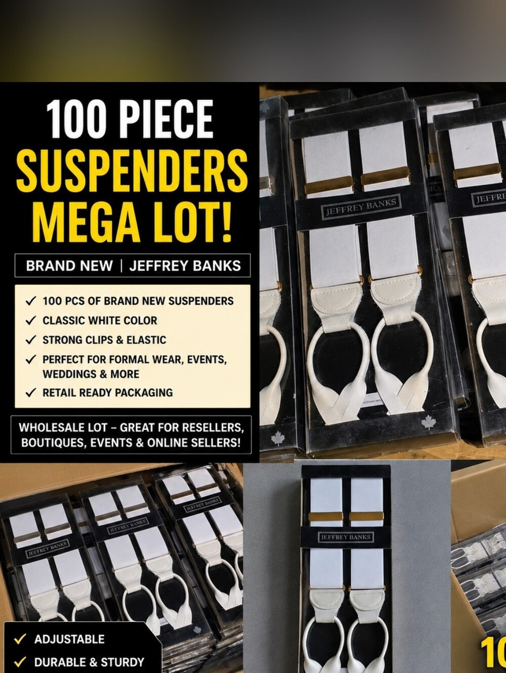 Mega Lot Of SUSPENDERS 100 pcs.